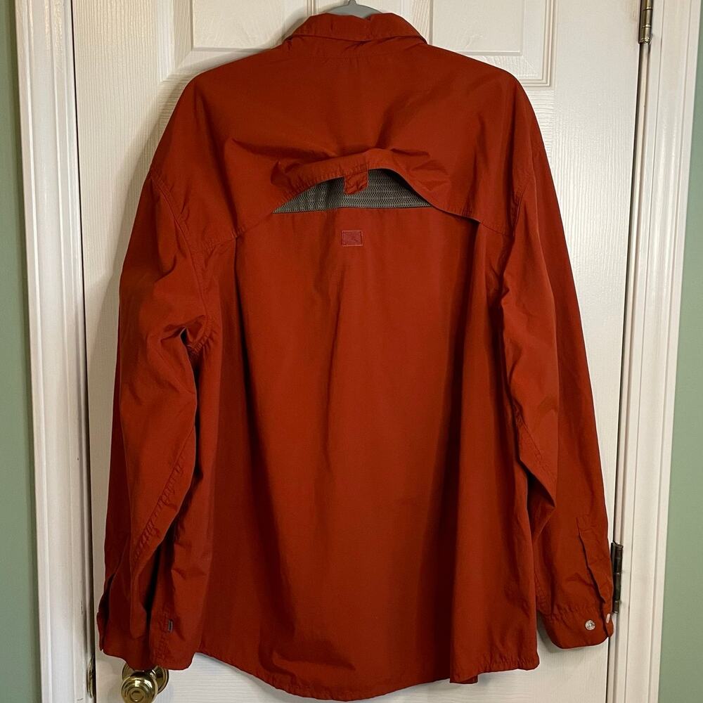 REI Men's Button Down Nylon Shirt Sz XXL UPF 40+ Fishing Hiking Outdoors Rust - Picture 5 of 14